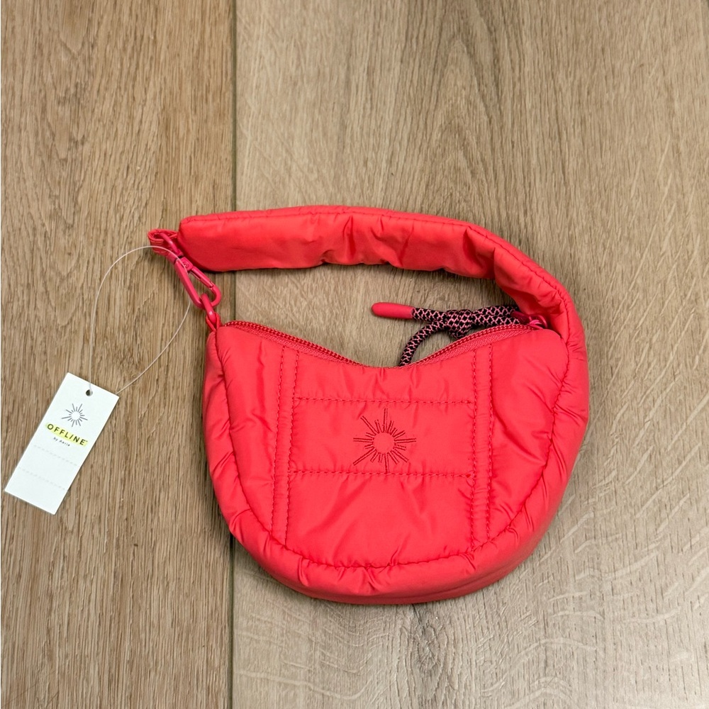 NWT Offline by Aerie Trendy Puff Love Mini Clip Bag Pink